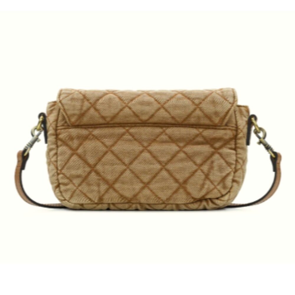 NWT PATRICIA NASH Bonny Quilted Stonewashed Denim Crossbody Bag Biscuit Beige - Picture 4 of 16